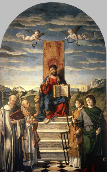 G.da Santacroce, Hl.Markus auf Thron von Girolamo da Santacroce