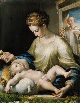 Maria mit dem Kinde und dem hl. Bruno. um 1533/35