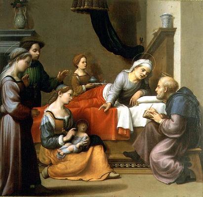The Birth of St. John the Baptist von Giuliano Bugiardini