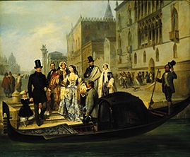 Die Familie Tolstoi in Venedig von Giulio Carlini