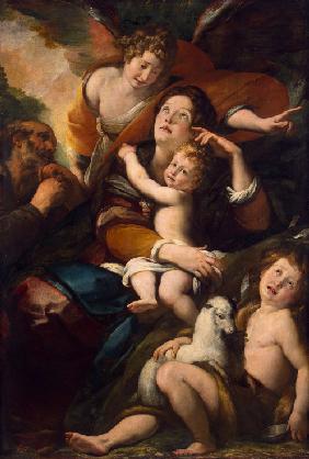 Die Heilige Familie mit dem Johannesknaben und Engel