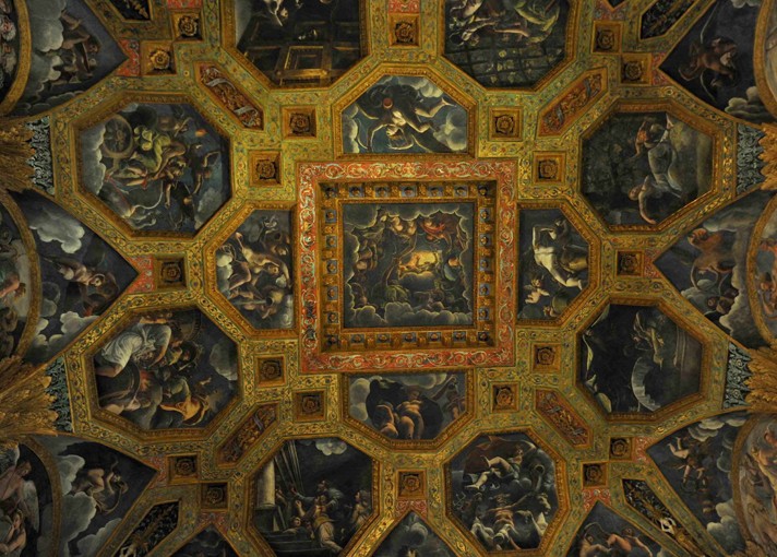 Fresko-Detail im Saal von Amor und Psyche von Giulio Romano