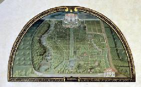 Villa Pratolino (Demidoff) from a series of lunettes depicting views of the Medici villas 1599