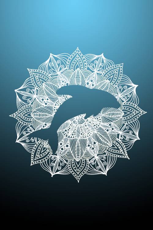 Blauer Mandala Delphin von Sebastian  Grafmann