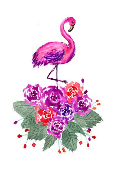 Flamingo und Rosen 2021