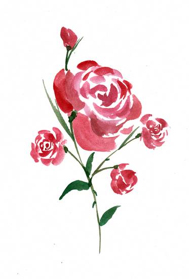Intricate Watercolor Rose 2019