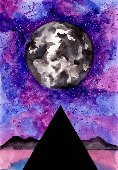 Moon Pyramid in Purple Sky 2021
