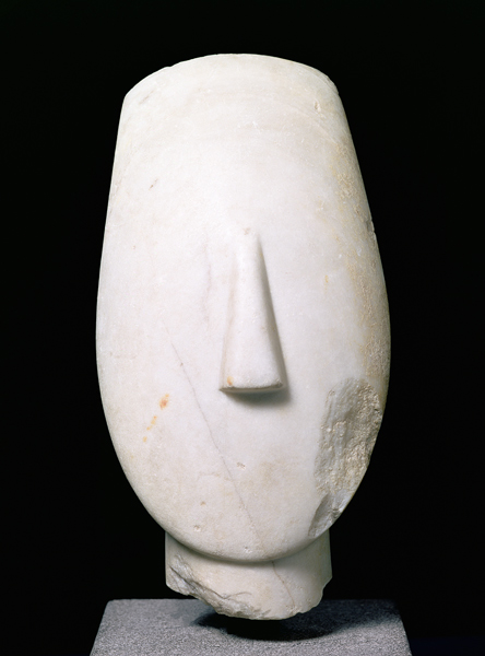 Head of a Woman, fragment of a statue from Keros, Early Cycladic II Period von Greek