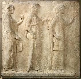 The Three Graces, relief from the Passage of the Theores, from Thasos c.470 BC