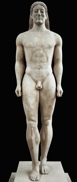 Anavysos Kouros, funerary statue of Croisos (560-546 BC) King of Lydia c.530-520