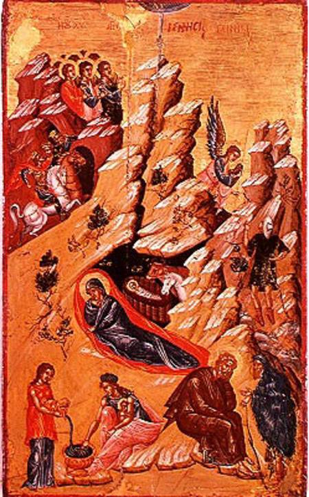 Icon depicting the Nativity von Greek School