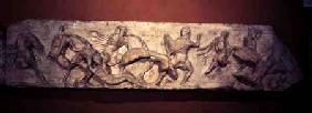 Greeks Fighting Persians, detail of a sculptured frieze from the Temple of Athena Nike on the Atheni c.420 BC