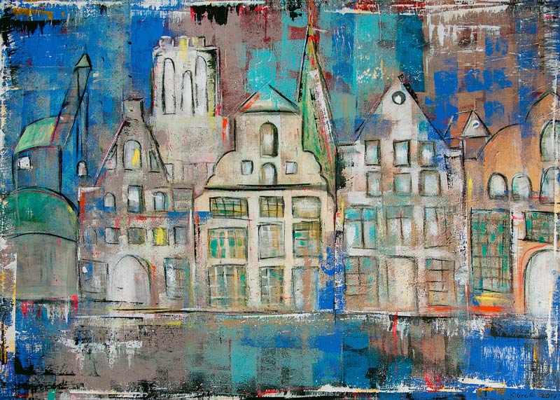 Salzstadt Lüneburg blau von Karin Greife