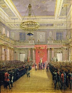 The Oath of the Successor to the Throne Alexander II Nickolaevich in the Winter Palace, 1837 (oil on