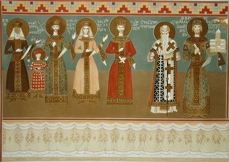 Imereth: frescoes from the Gelati Monastery, plate 8 from 'Le Caucase pittoresque, dessine apres nat von Grigori Grigorevich Gagarin