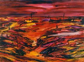 Landschaft in Rot 1991