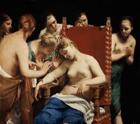 Tod der Kleopatra (Selbstmord durch den Biß einer giftigen Natter um 1660