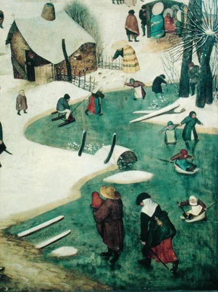 Children Playing on the Frozen River, detail from the Census of Bethlehem von Giuseppe Pellizza da Volpedo