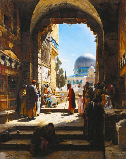At the Entrance to the Temple Mount, Jerusalem 1886