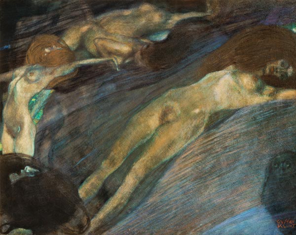 Bewegtes Wasser von Gustav Klimt