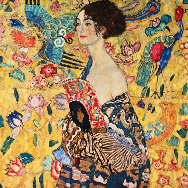 Dame mit Fächer von Gustav Klimt