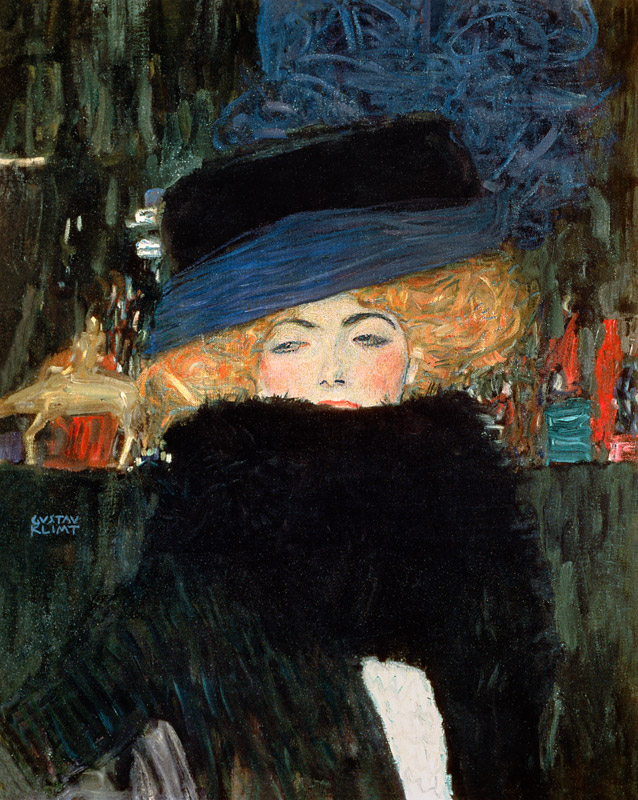 Dame mit Hut und Boa von Gustav Klimt