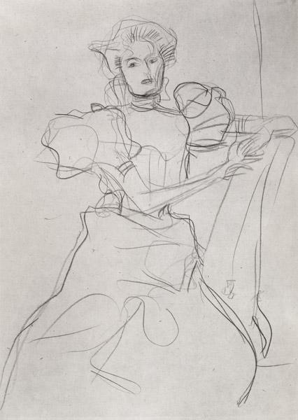 Seated Woman - Study for a portrait of Sonja Knips c.1898 (bl