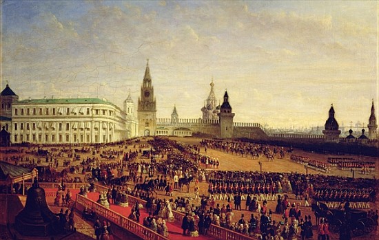 Military parade during the Coronation of Alexander II in the Moscow Kremlin on the 18th February 185 von Gustav Schwarz