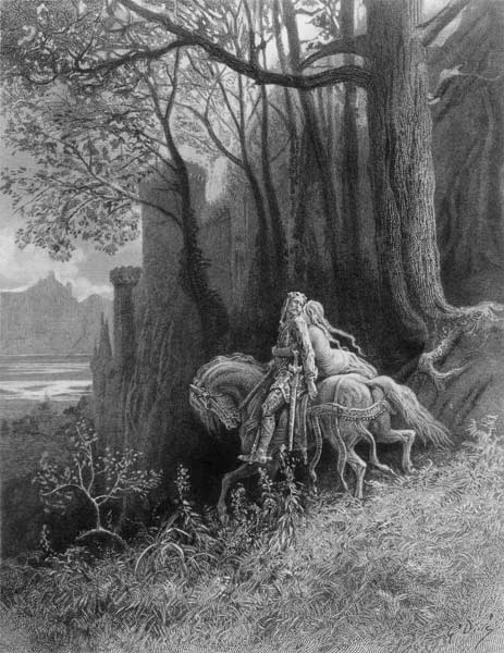 Geraint and Enid Ride Away, illustration from ''Idylls of the King'' von Gustave Alfred TennysonDore