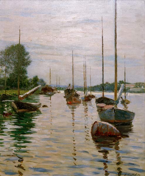 Ankernde Boote auf d.Seine von Gustave Caillebotte
