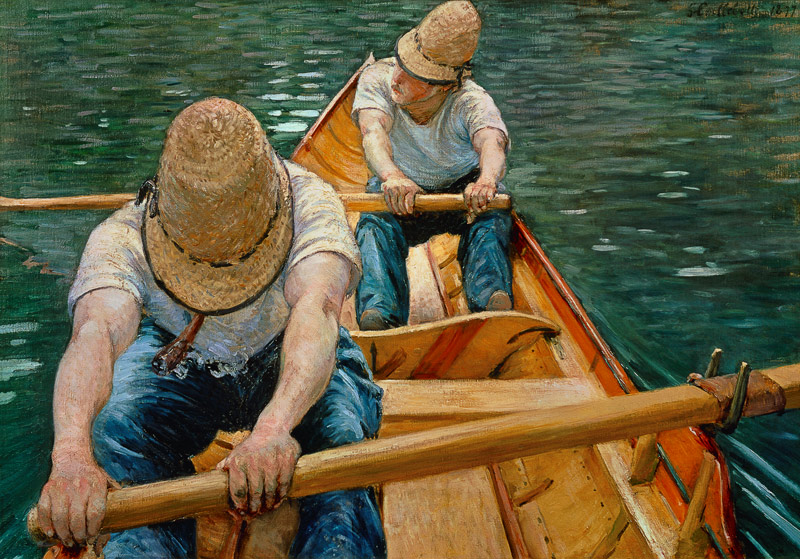 Boaters Rowing on the Yerres von Gustave Caillebotte