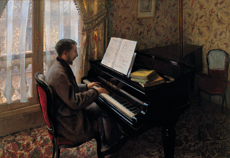 Young Man Playing the Piano von Gustave Caillebotte