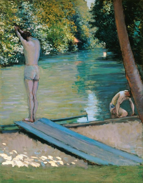 Badende am Ufer des Flusses Yerres. von Gustave Caillebotte