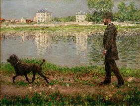 Richard Gallo et son chien Dick au Petit Gennevilliers 1884