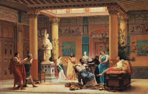 A Performance of 'The Fluteplayer' in the 'Roman' house of Prince Napoleon III (1808-73) 18 Avenue M von Gustave Clarence Rodolphe Boulanger