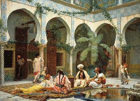 Der Hof des Dar Khdaoudj el Amia Palastes in Algier 1877