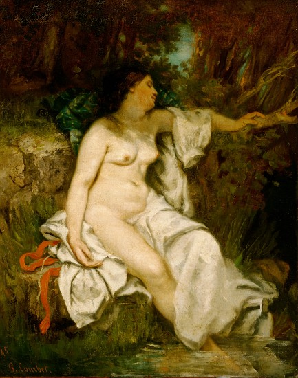 Bather Sleeping by a Brook von Gustave Courbet