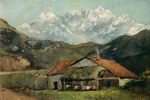 Bauernhütte in den Bergen von Gustave Courbet