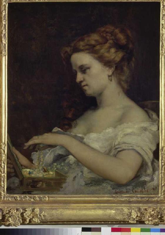 Die Dame am Schmuckkasten von Gustave Courbet