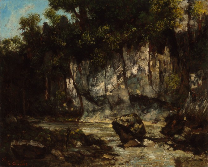 Landschaft mit Hirsch von Gustave Courbet