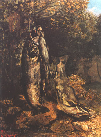 Les trois truites de la loue von Gustave Courbet