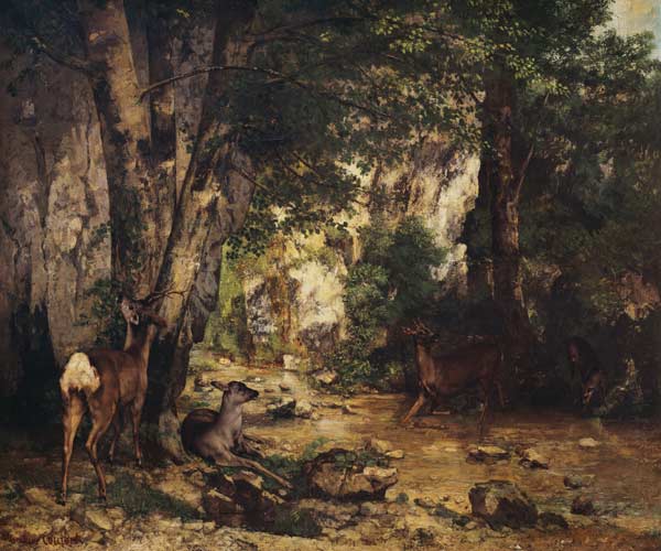 The Return of the Deer to the Stream at Plaisir-Fontaine von Gustave Courbet