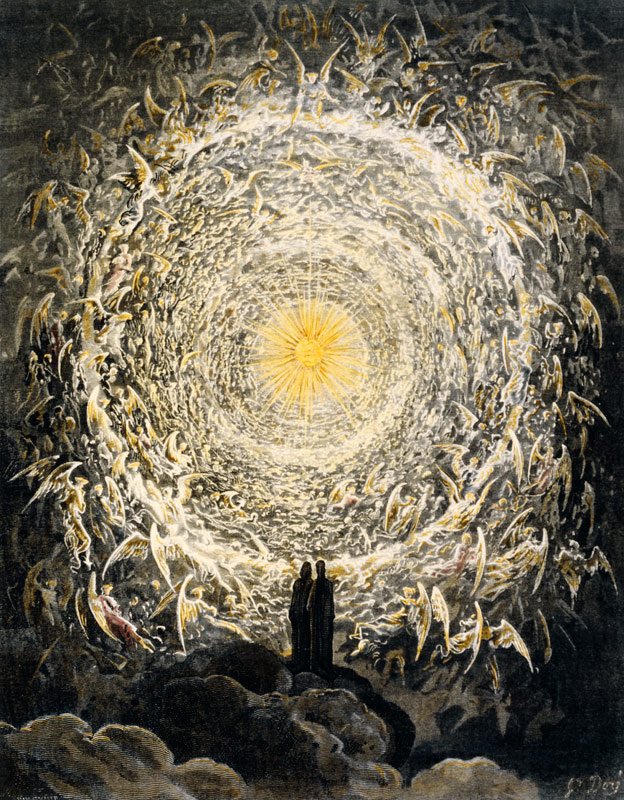Illustration zum Paradiso, 31. Gesang, Vers 1–3 von Gustave Doré