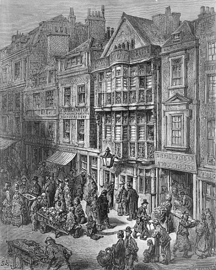 Bishopsgate Street, from ''London, a Pilgrimage'', written by William Blanchard Jerrold (1826-94) &  von Gustave Doré