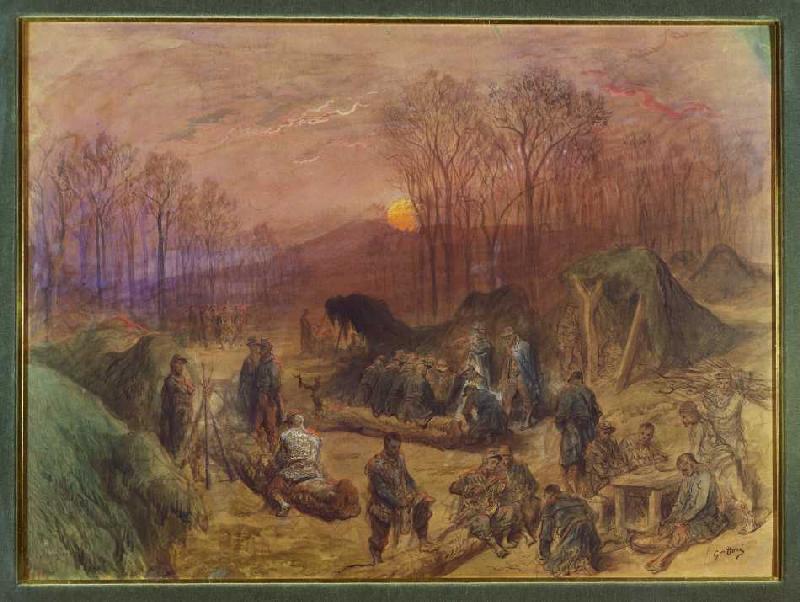 Ein Militärlager. von Gustave Doré