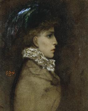 Porträt der Schauspielerin Sarah Bernhardt (1844-1923) 1870