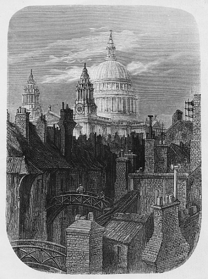 St. Paul''s Cathedral and the slums, from ''London, A Pilgrimage'' von Gustave Doré