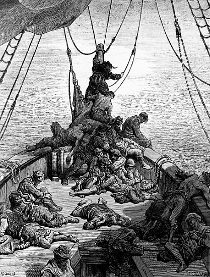 The sailors becalmed and tormented by thirst, scene from ''The Rime of the Ancient Mariner'' S.T. Co von Gustave Doré
