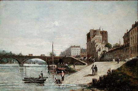 The Seine and the Port of Courbevoie von Gustave Mascart