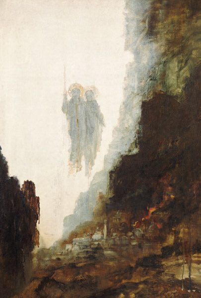 Die Engel von Sodom (Detail) von Gustave Moreau